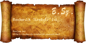 Bedenik Szebáld névjegykártya
